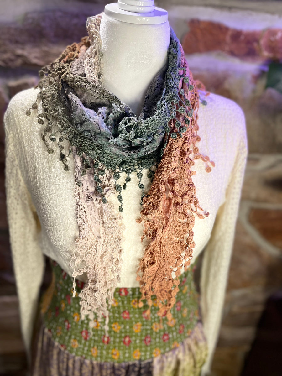 Boho Mixed Lace Handmade Scarf Necklace