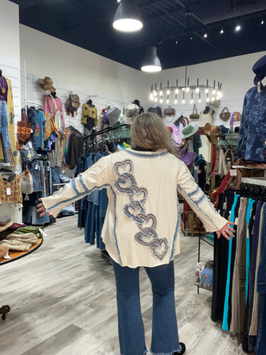 Heart Denim Top by Paper Lace