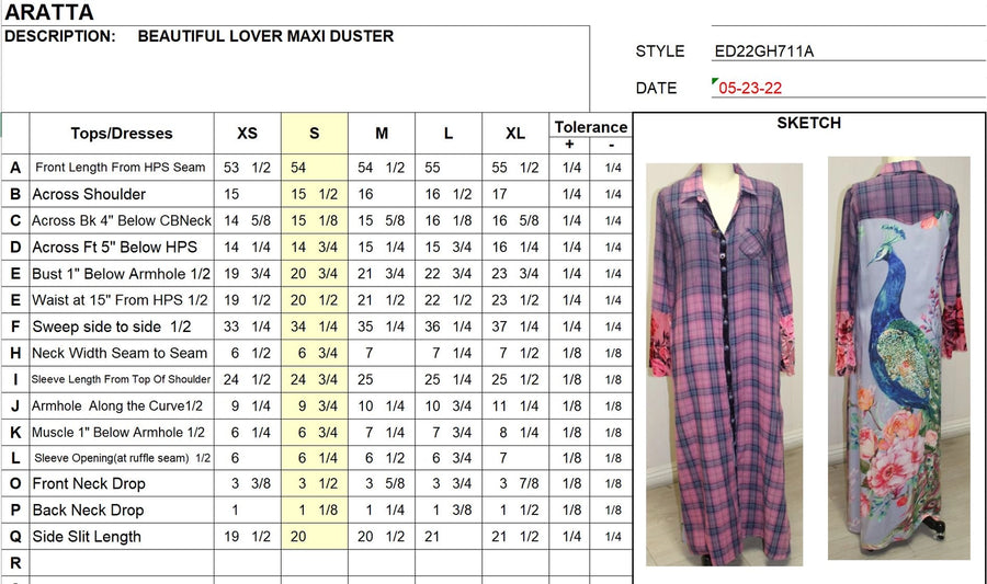 Anna Button Shirt Dress/Duster by Aratta