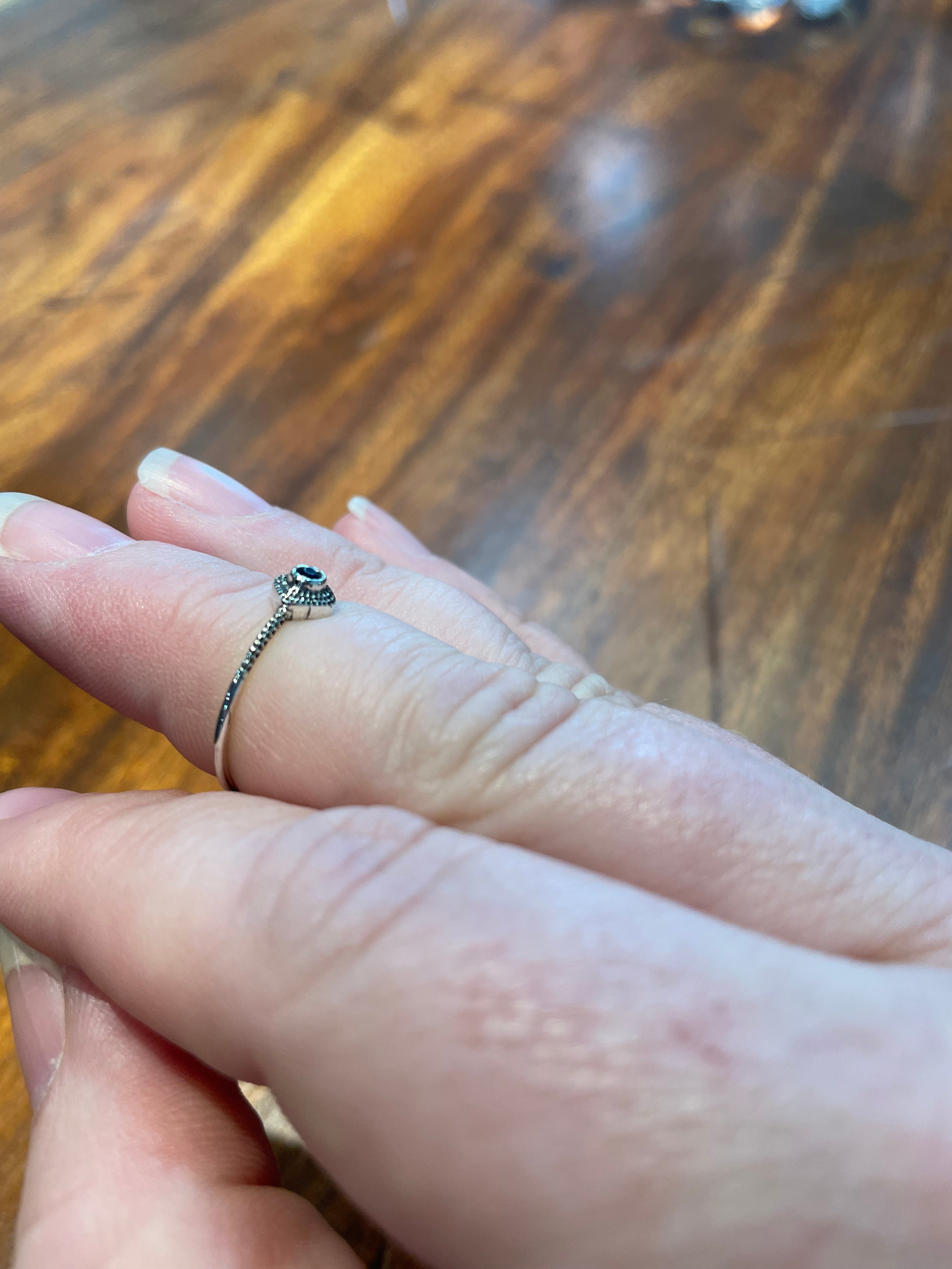 Iolite Stacking Ring in Silver
