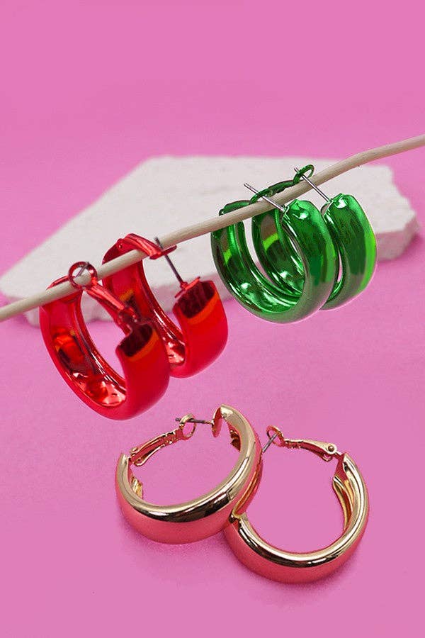 X-MAS SHINY HOOP EARRINGS