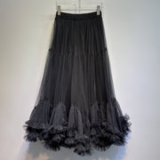 Elegant Mesh Ruffled Hem Skirt Robin Boutique