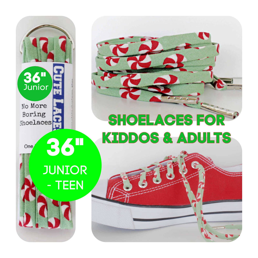 Holiday Christmas Cute Shoe Laces for Adults & Kids Robin Boutique