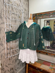 Half Moon Cropped Hooded Jacket #11 by Kantha Bae