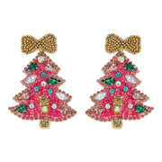 Jeweled Christmas Tree Beaded Embroidery Earrings Robin Boutique