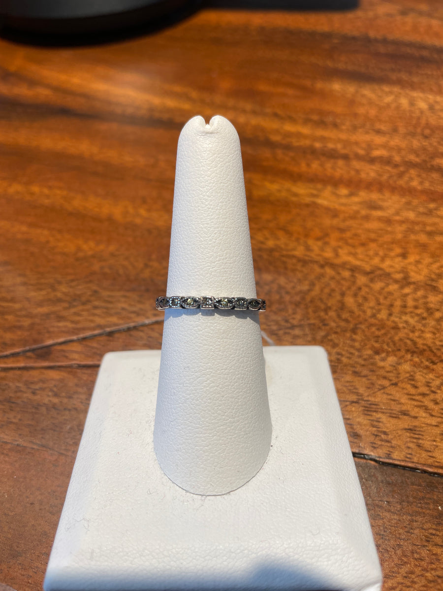 Green Topaz Stacking Ring in Silver