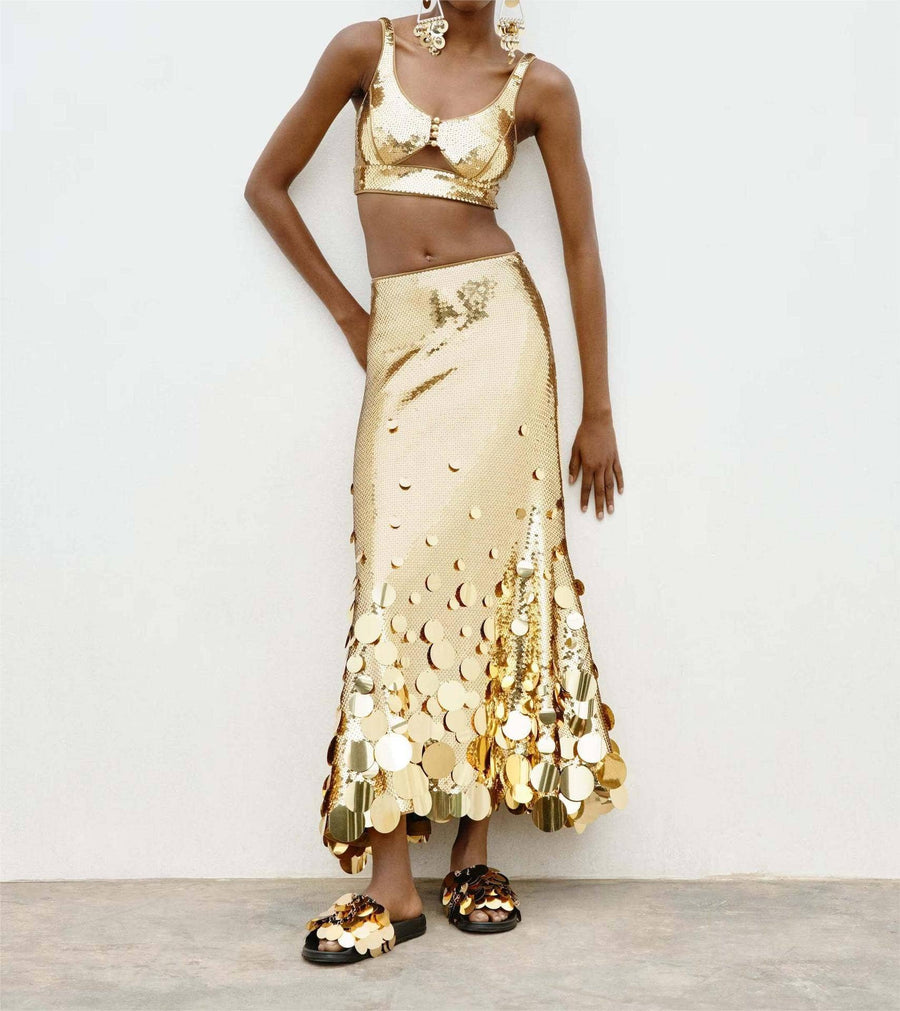 Heavy Sequined Evening Skirt Robin Boutique