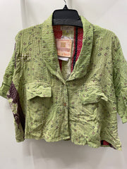 Kantha Clarity Crop Button Down #166 by Kantha Bae