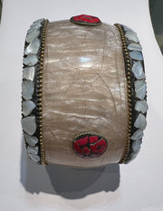 Metallic Crackle Inlay Copal Bangle