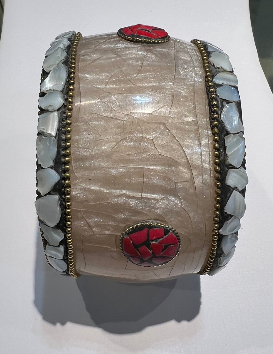 Metallic Crackle Inlay Copal Bangle