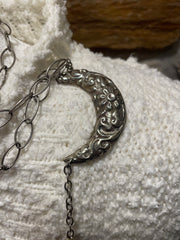 Black Crystal Moon Necklace by Tara Gasparin