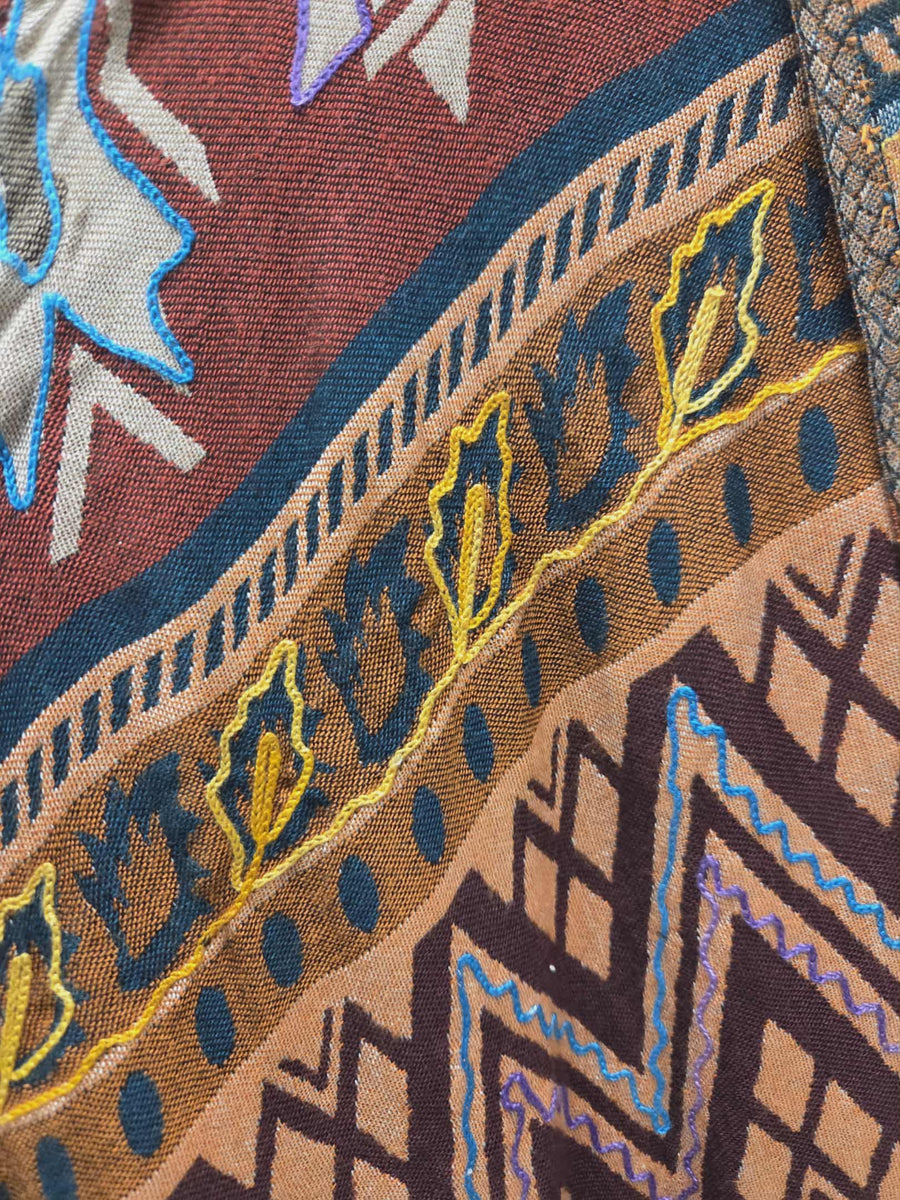 Reversible Teel Tapestry Fringe Top