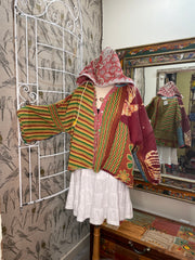 Half Moon Cropped Hooded Jacket #24 by Kantha Bae