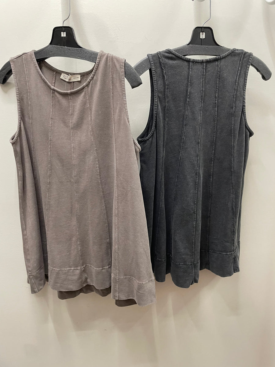 Mineral Wash Long Line Top by Rae Mode