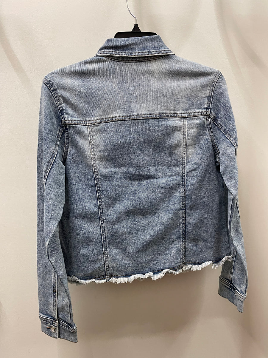 Crystal Fray Denim Jacket