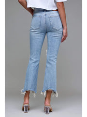 Happi Distressed Cropped Flare by Hidden Jeans