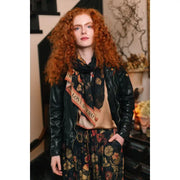 Heart of Gold Scarf with Swallows & Sacred Heart by Market of Stars Robin Boutique