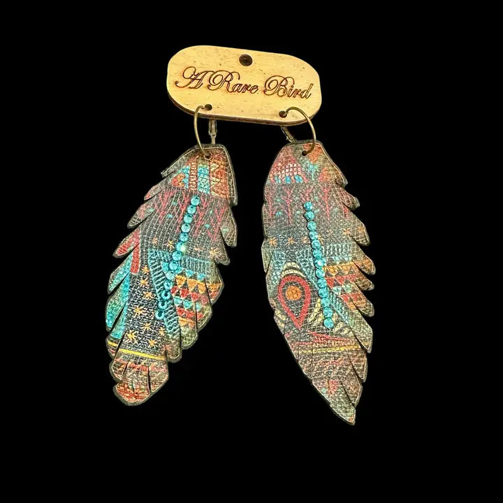 Aztec Feather Earrings