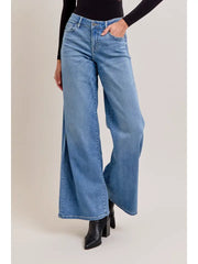 Nori Mid Rise Super Wide Leg Jean by Hidden Jeans