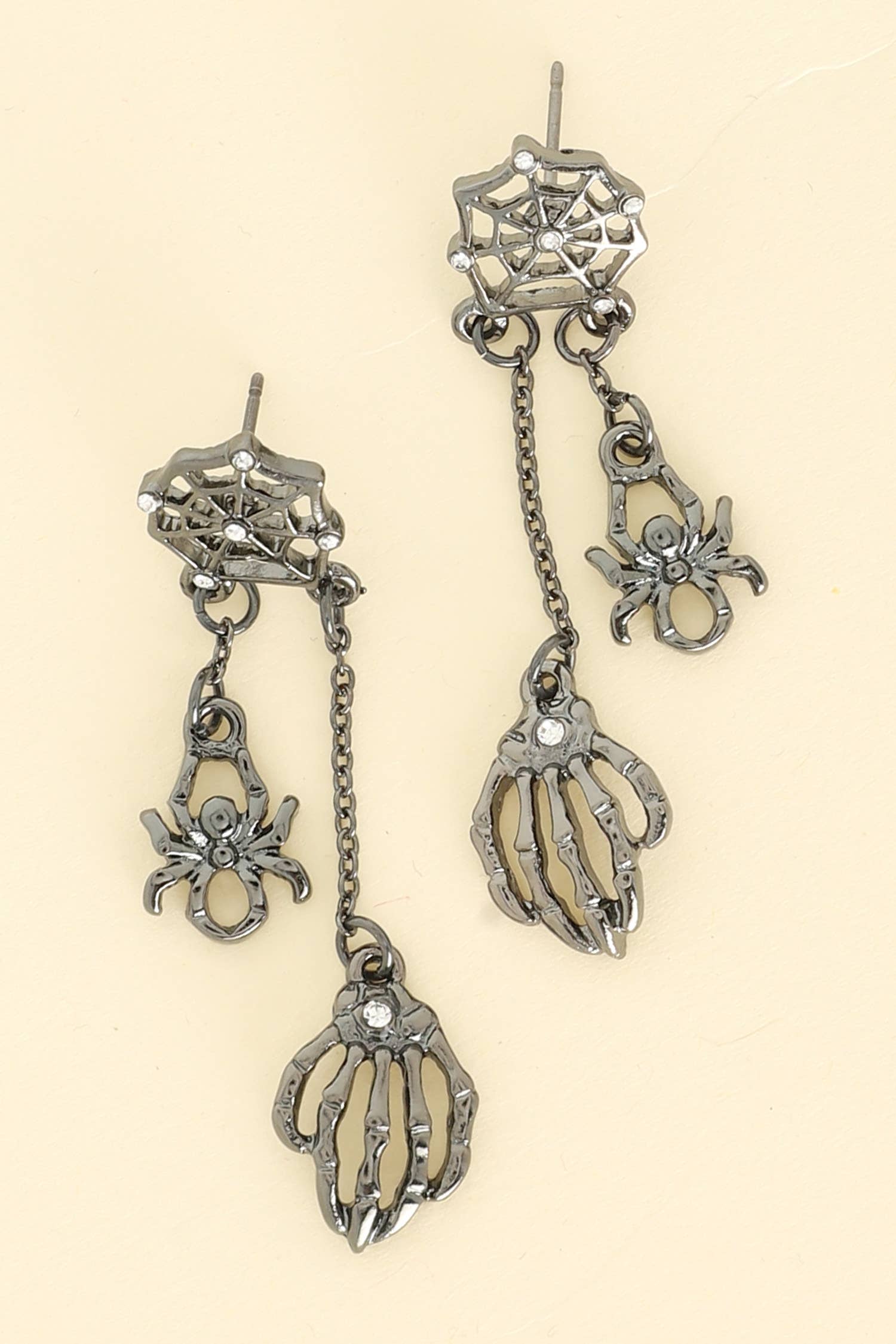 Halloween Spider Theme 3D Crystal Charm Earrings Robin Boutique