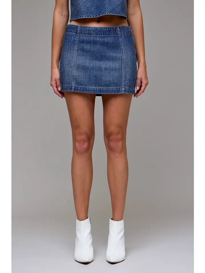 Rhinestone Mini Skirt by Hidden Jeans