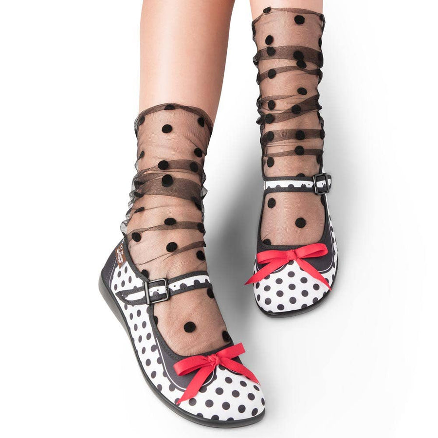 Mesh Polka Dot Socks by Hot Chocolate - Robin Boutique