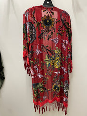 Silk Burnout Velvet Fringe Flutter Kimono by Aris A