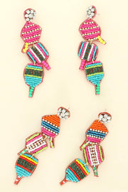 Pickle Ball Paddle Beaded Post Earrings Robin Boutique