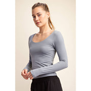 RECYCLED BUTTER ROUND NECK TOP T9967 Robin Boutique