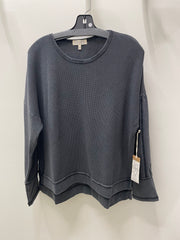 Waffle Knit Boxy Thermal Top in Black by Escape