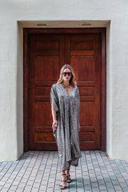 Gunmetal Nouveau Sequin Caftan