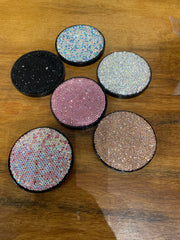 Rhinestone Round Compact Mirror