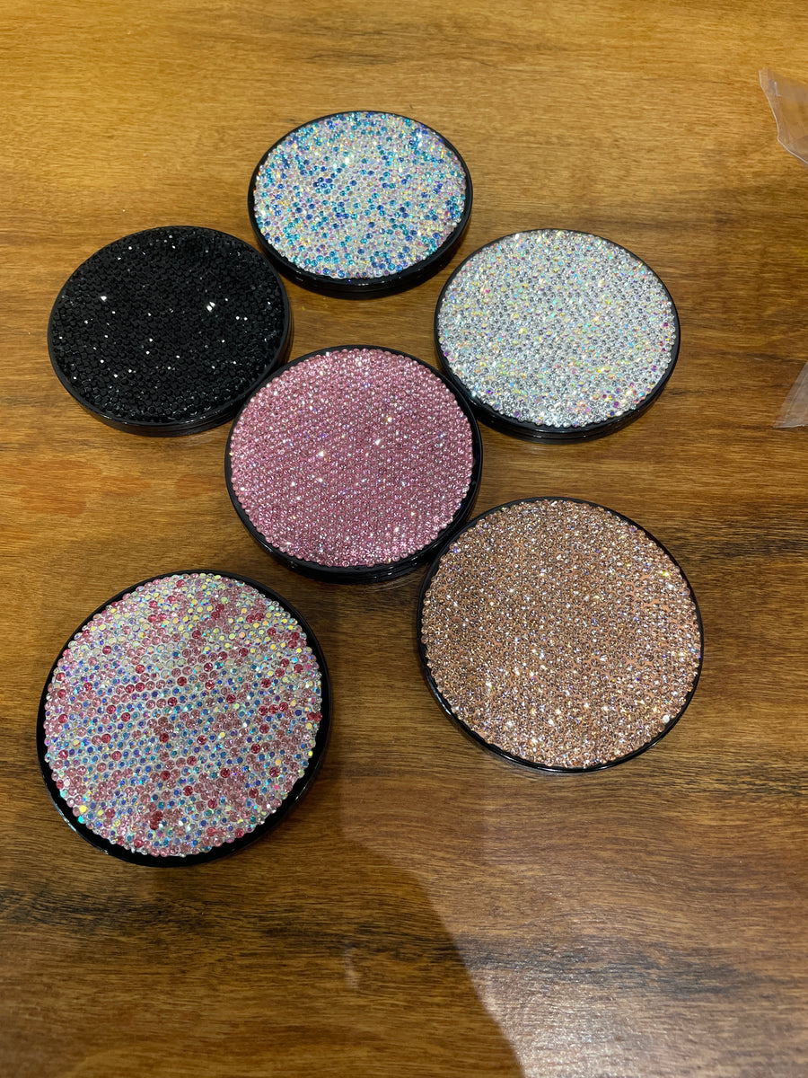Rhinestone Round Compact Mirror