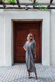 Gunmetal Nouveau Sequin Caftan