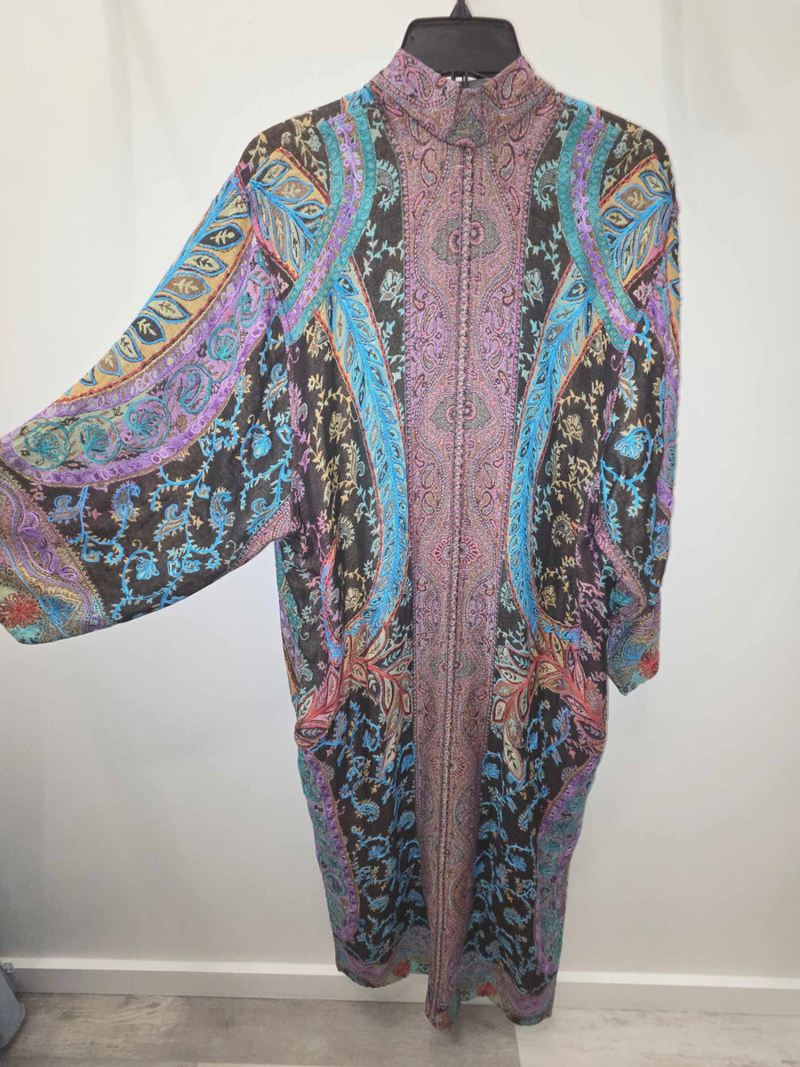 Rainbow Floral Embroidered Reversible Tapestry Duster