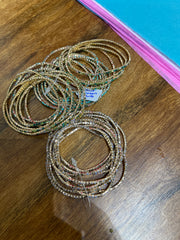 Rhinestone Tennis Stretch Bracelets on Gold