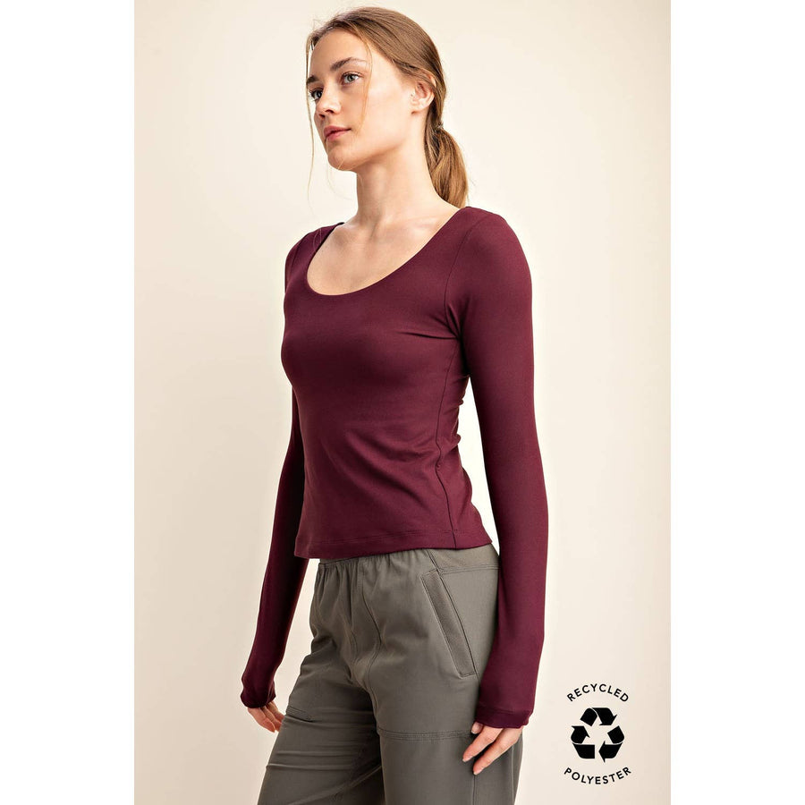 RECYCLED BUTTER ROUND NECK TOP T9967 Robin Boutique