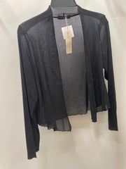Open Front Cotton Mesh Cardigan