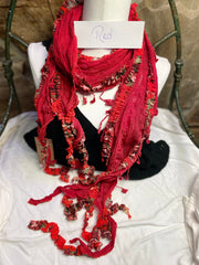 Boho Mixed Tassel Handmade Scarf Necklace