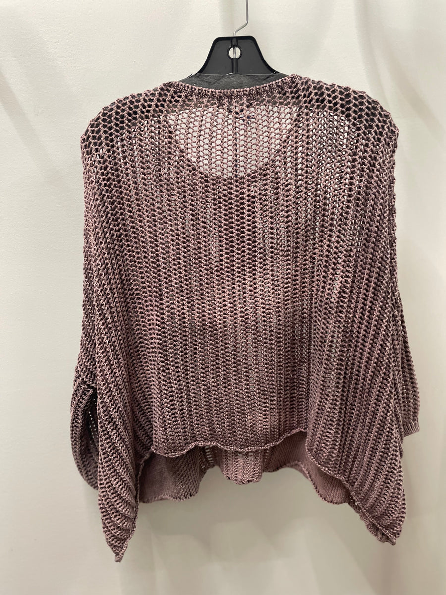 Oversized Crochet Pocket Top