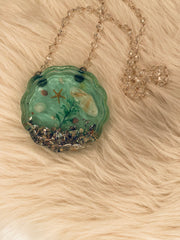 Under the Sea Resin Coaster Necklace by Gina