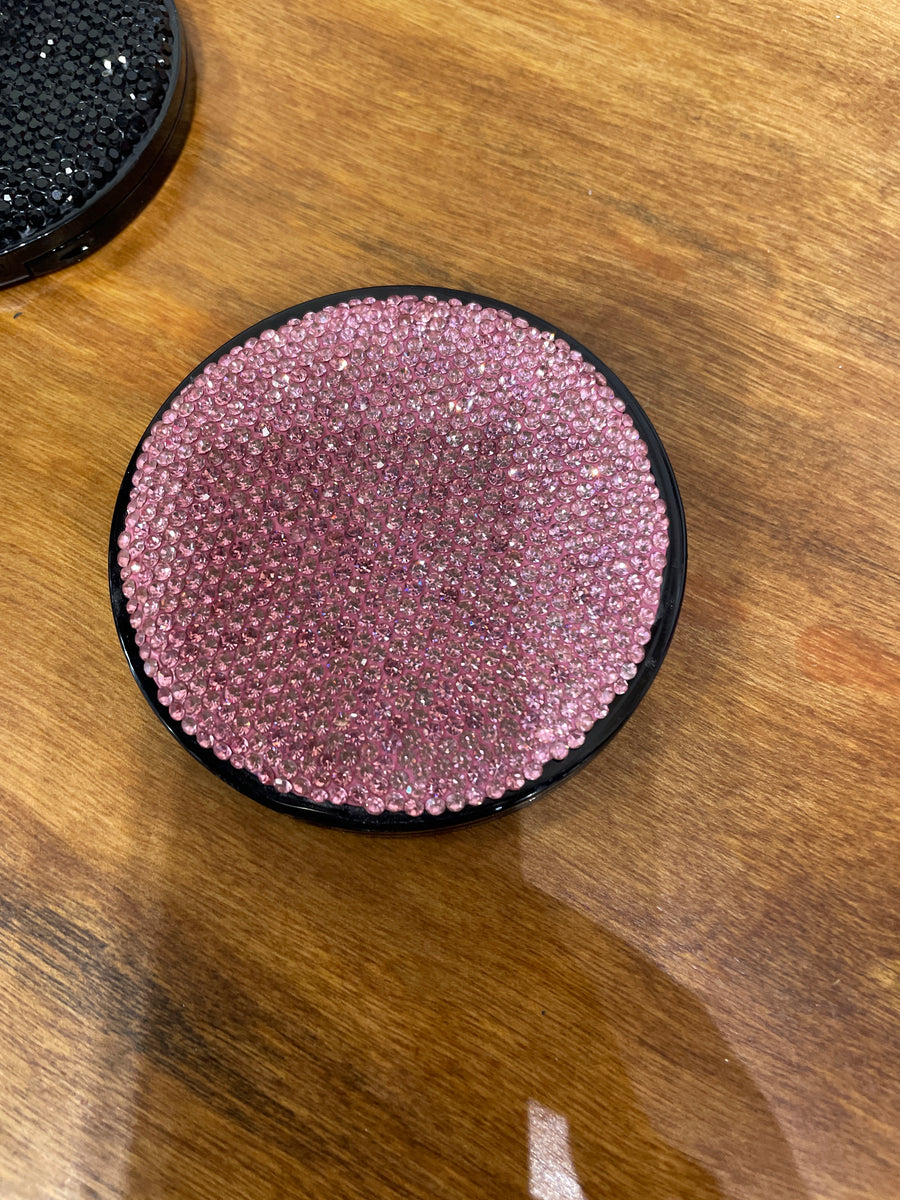 Rhinestone Round Compact Mirror
