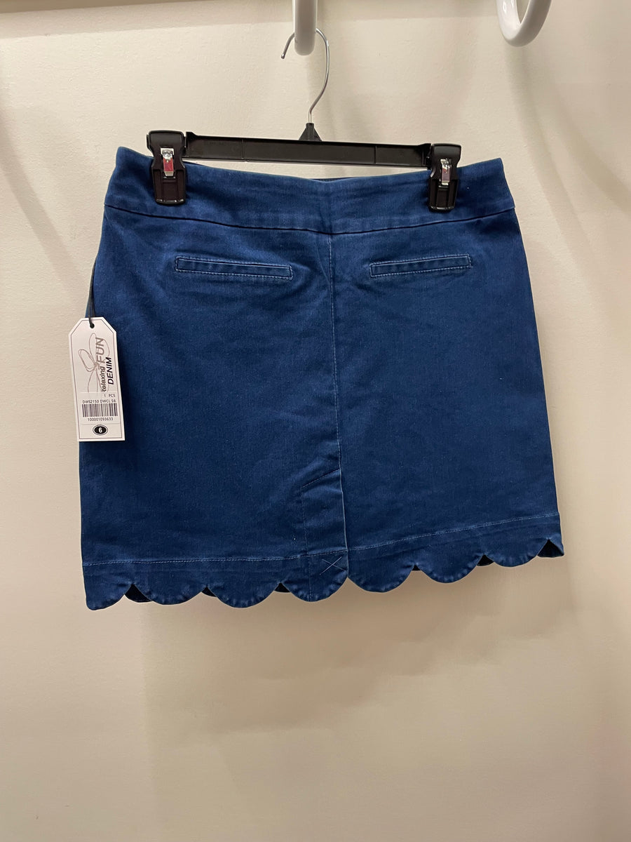 Denim Scallop Skort by Lulu-B