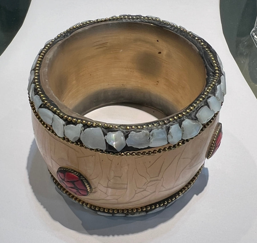 Metallic Crackle Inlay Copal Bangle