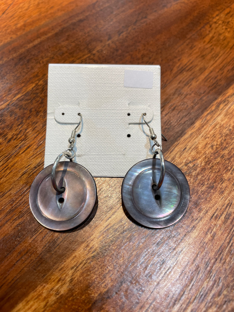 Pearl Button Earrings by Lori