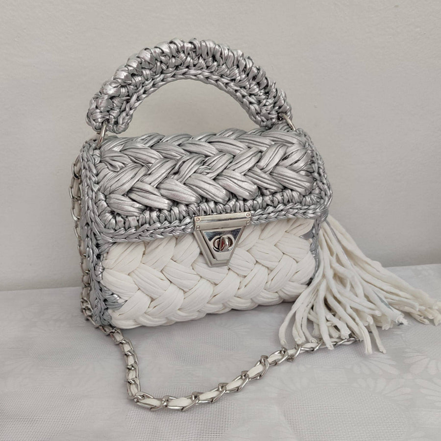 CHQEL Evening Clutch Bag for Women, Handmade Crochet Wedding Robin Boutique