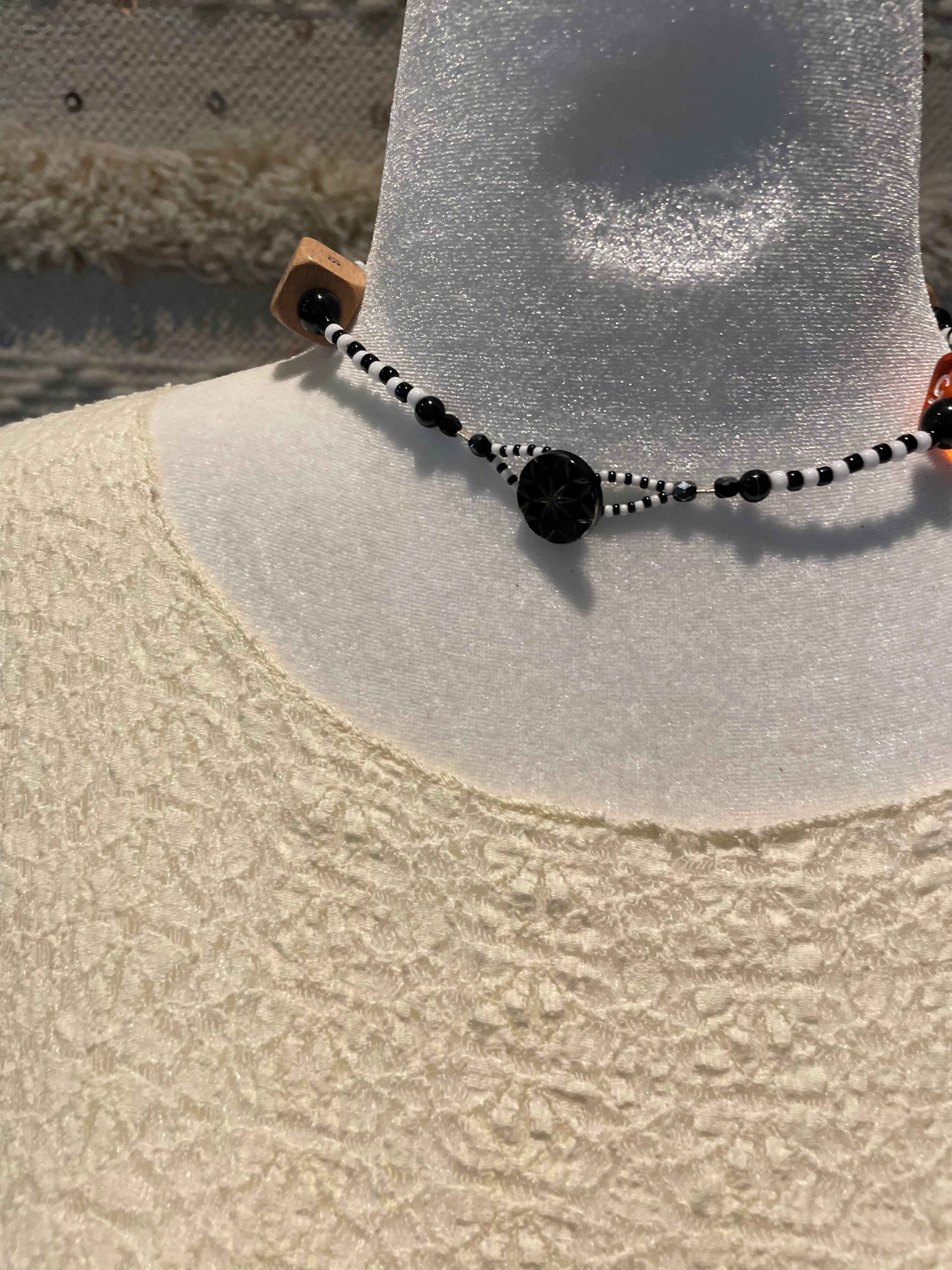 Lucky Roll Choker Yellow Dice Necklace by Lori