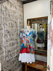 Placket Top in Peach Puff Print by Inoah