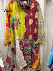 Kantha Sunrise Button Tunic "Viola" by Jaded Gypsy