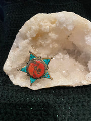 Coral Star Adjustable Ring
